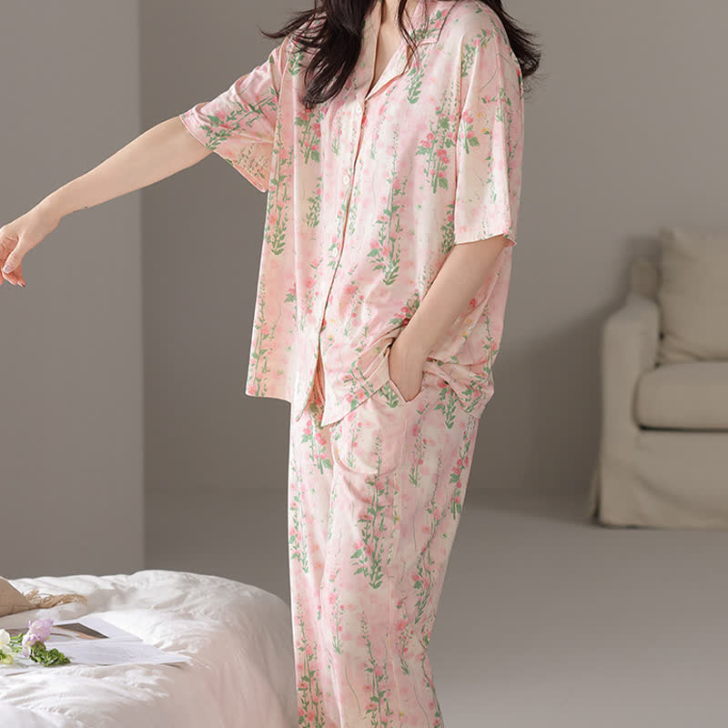 Ensemble de vêtements d'intérieur d'été à imprimé floral