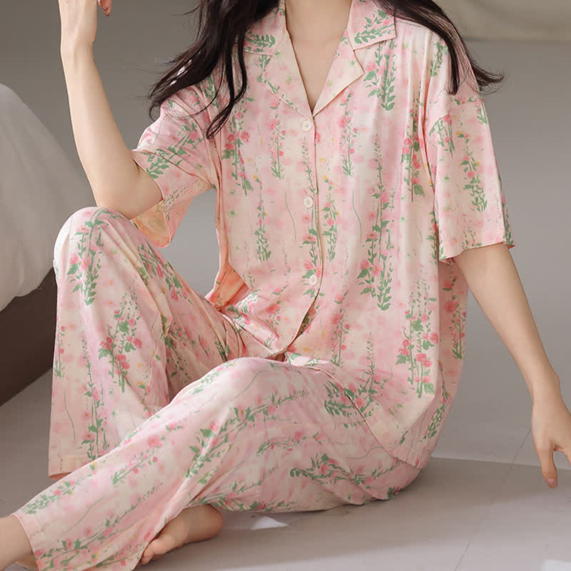 Ensemble de vêtements d'intérieur d'été à imprimé floral