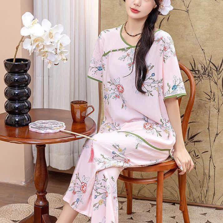 Ensemble de vêtements d'intérieur d'été Country Peony