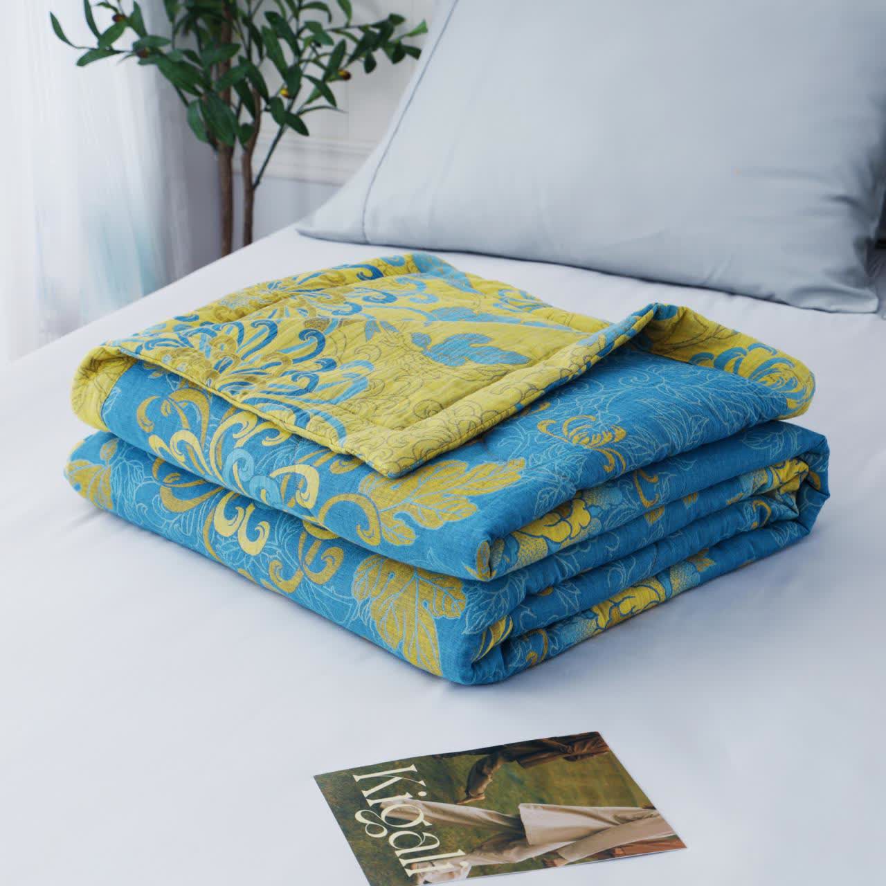 Couette d'été en pur coton avec double fil de style jacquard rétro