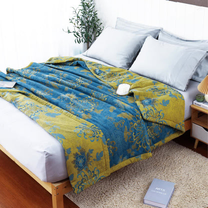 Couette d'été en pur coton avec double fil de style jacquard rétro