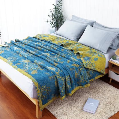 Couette d'été en pur coton avec double fil de style jacquard rétro