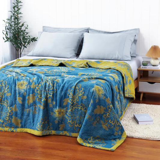 Couette d'été en pur coton avec double fil de style jacquard rétro