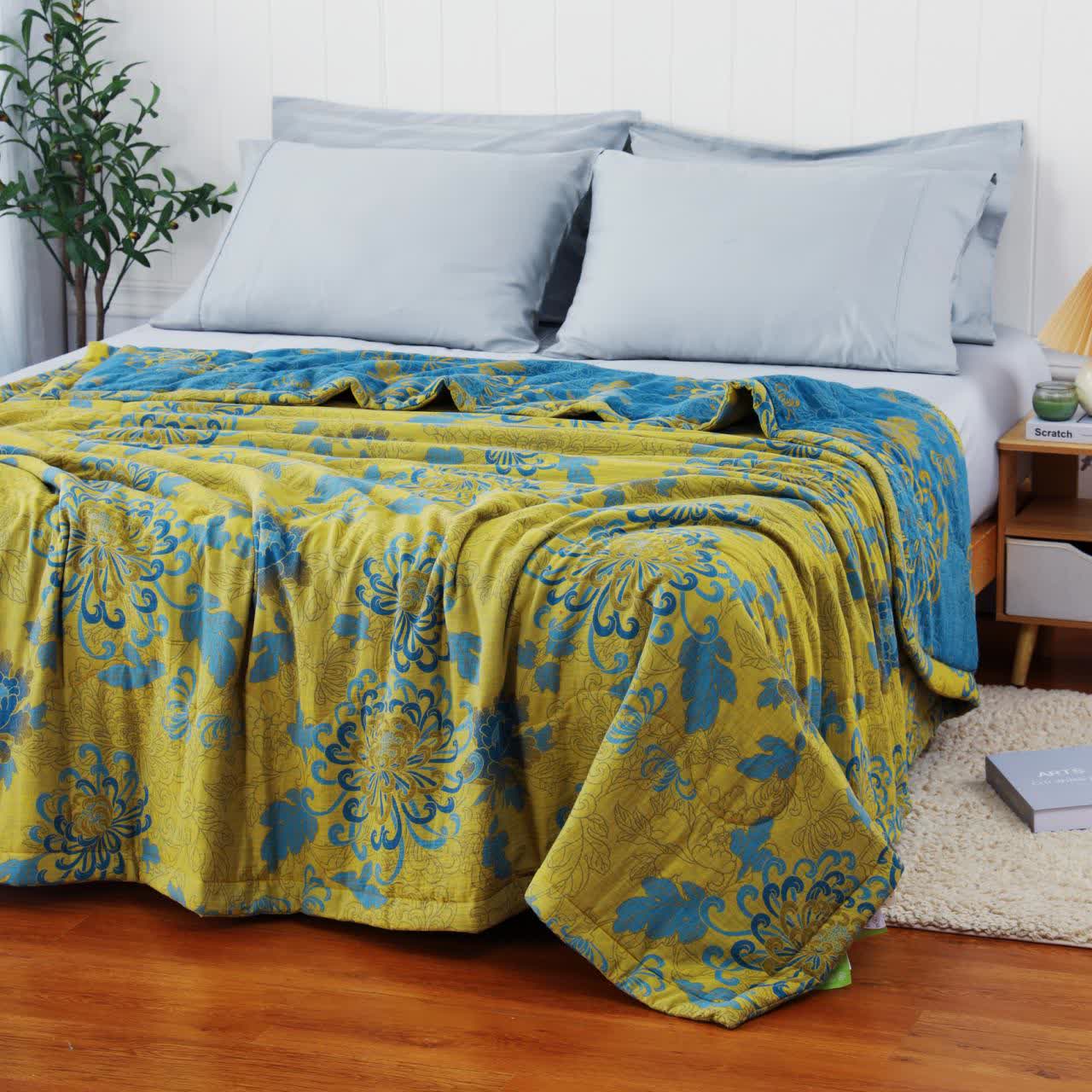 Couette d'été en pur coton avec double fil de style jacquard rétro