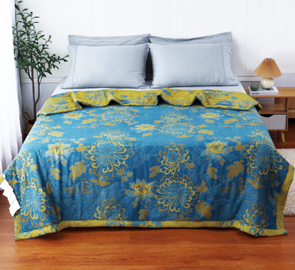 Couette d'été en pur coton avec double fil de style jacquard rétro