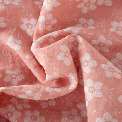 Ensemble pyjama rétro en jacquard de coton teint en fil à motif floral