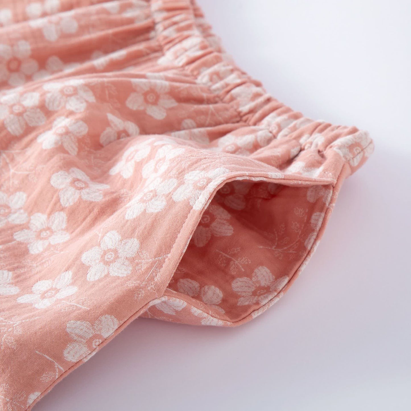 Ensemble pyjama rétro en jacquard de coton teint en fil à motif floral