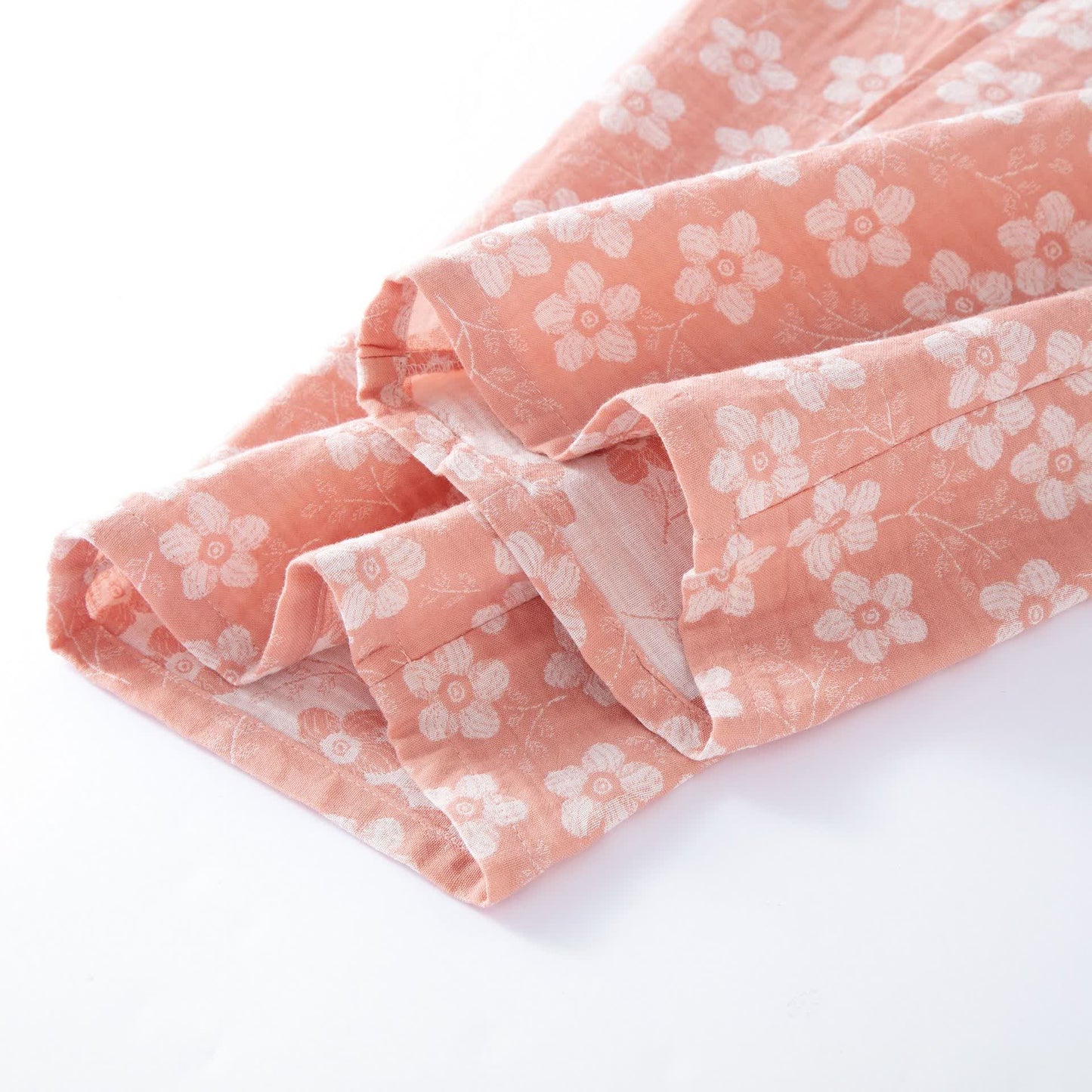 Ensemble pyjama rétro en jacquard de coton teint en fil à motif floral