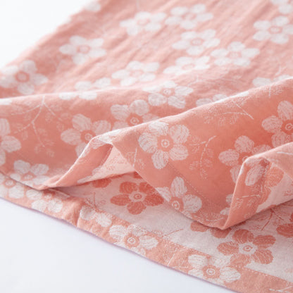 Ensemble pyjama rétro en jacquard de coton teint en fil à motif floral