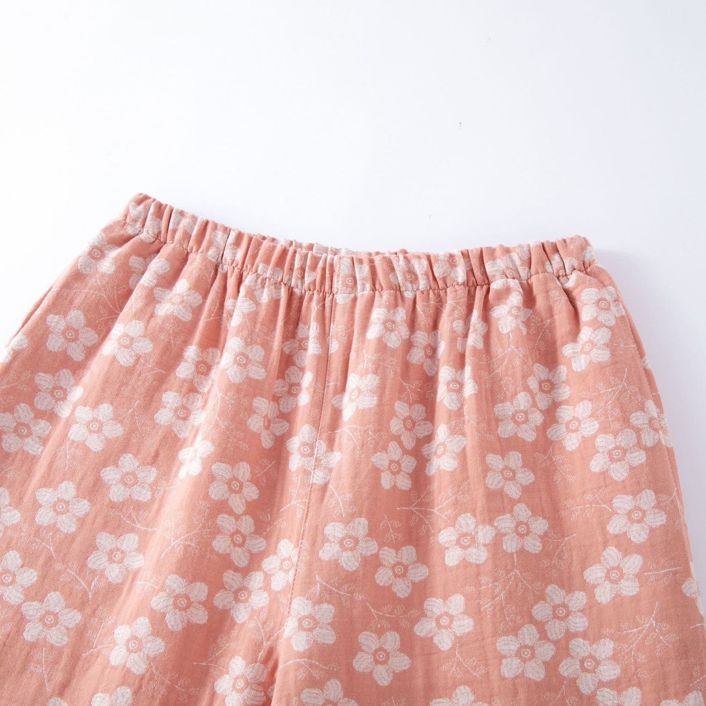 Ensemble pyjama rétro en jacquard de coton teint en fil à motif floral