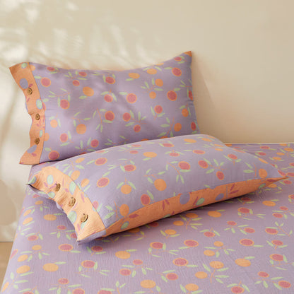 Couverture en coton jacquard réversible, double épaisseur, teinte en fil, orange