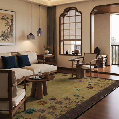 Tapis antidérapant d'intérieur et d'extérieur avec motif floral en feuille d'érable