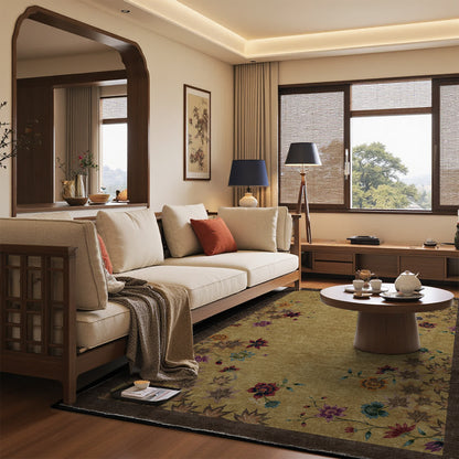 Tapis antidérapant d'intérieur et d'extérieur avec motif floral en feuille d'érable
