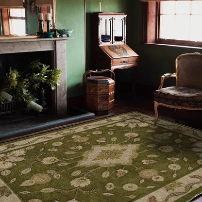 Tapis ethnique persan antidérapant à motifs floraux