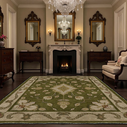 Tapis ethnique persan antidérapant à motifs floraux