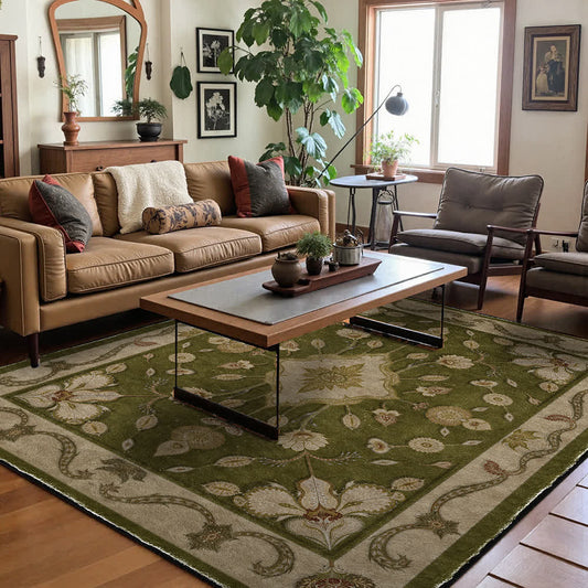 Tapis ethnique persan antidérapant à motifs floraux