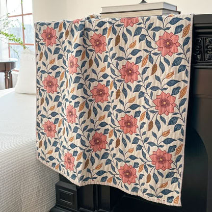 Serviette de bain absorbante en gaze de coton pur avec motif de feuille de fleur