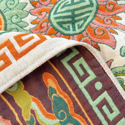 Serviette de bain absorbante en gaze de pur coton avec motif floral rétro