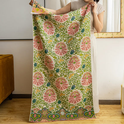 Serviette de bain absorbante en gaze de pur coton avec motif floral pastoral