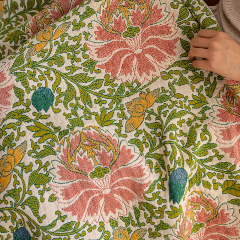 Serviette de bain absorbante en gaze de pur coton avec motif floral pastoral