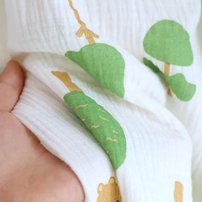 Ensemble pyjama en gaze de coton imprimé arbre et ours