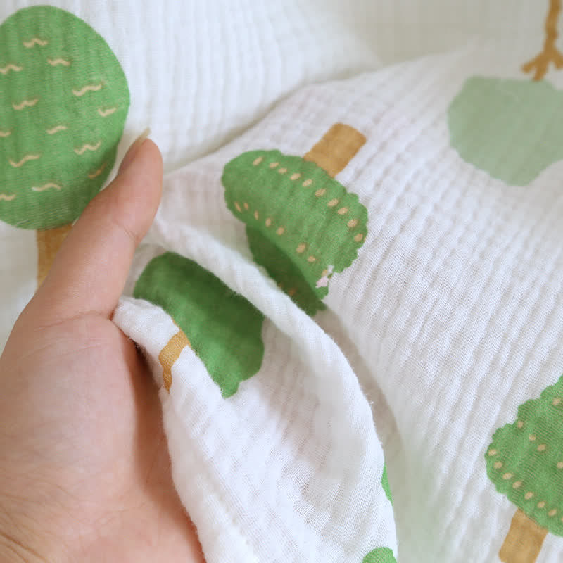 Ensemble pyjama en gaze de coton imprimé arbre et ours