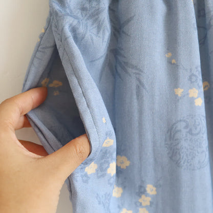 Ensemble pyjama élégant à manches courtes en fibre de bambou avec motif floral