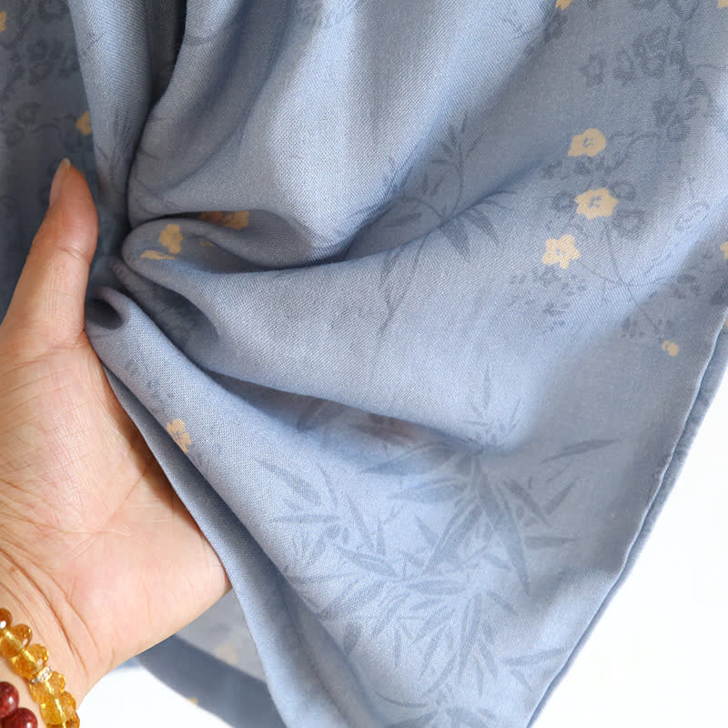 Ensemble pyjama élégant à manches courtes en fibre de bambou avec motif floral