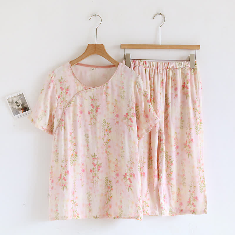 Rustic Rose – Ensemble pyjama à manches courtes en fibre de bambou