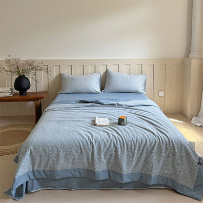 Couette d'été en coton jacquard teint en fil avec des fleurs pastorales