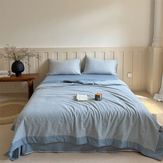 Couette d'été en coton jacquard teint en fil avec des fleurs pastorales