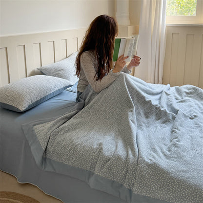 Couette d'été en coton jacquard teint en fil avec des fleurs pastorales