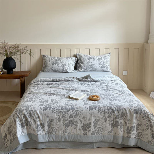 Élégante couverture d'été en coton végétal teint en fil de style jacquard