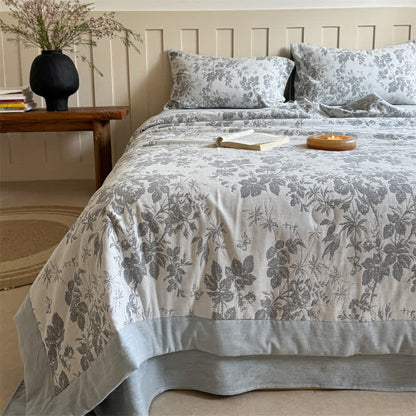 Élégante couverture d'été en coton végétal teint en fil de style jacquard