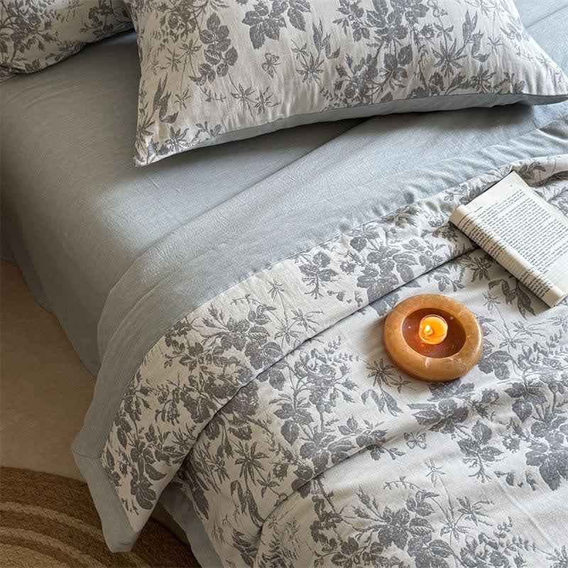 Élégante couverture d'été en coton végétal teint en fil de style jacquard