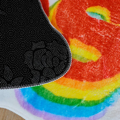 Tapis de bain antidérapant en polaire douce avec lettres arc-en-ciel