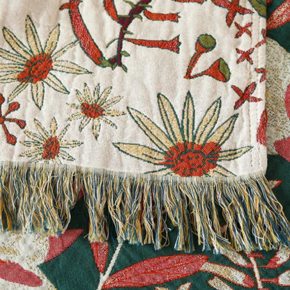 Couverture réversible en gaze de coton à motif pin