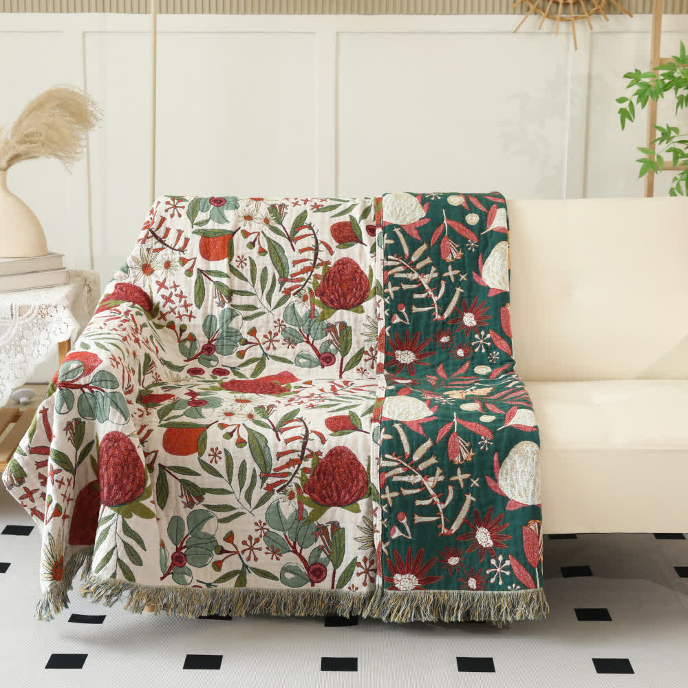 Couette réversible en gaze de coton à motif pin