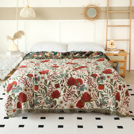 Couette réversible en gaze de coton à motif pin