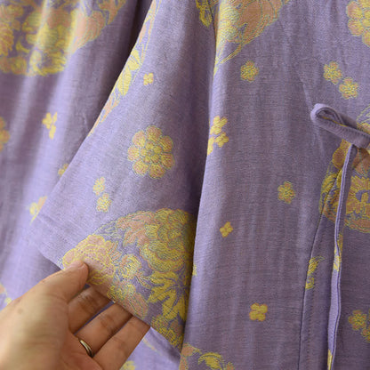 Ensemble pyjama en gaze de coton à col en V Vintage Blossom