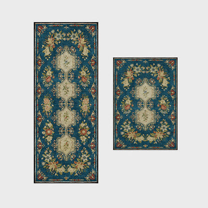 Tapis de cuisine lavable et antidérapant avec motif floral rétro