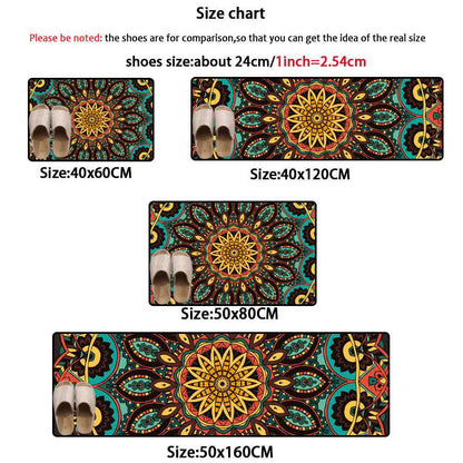 Tapis de cuisine antidérapant vintage mandala