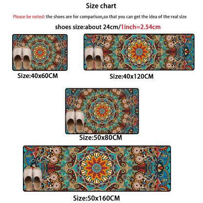 Tapis de couloir colorés et absorbants de style ethnique