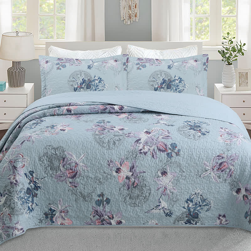 Couette élégante en coton doux avec motif floral