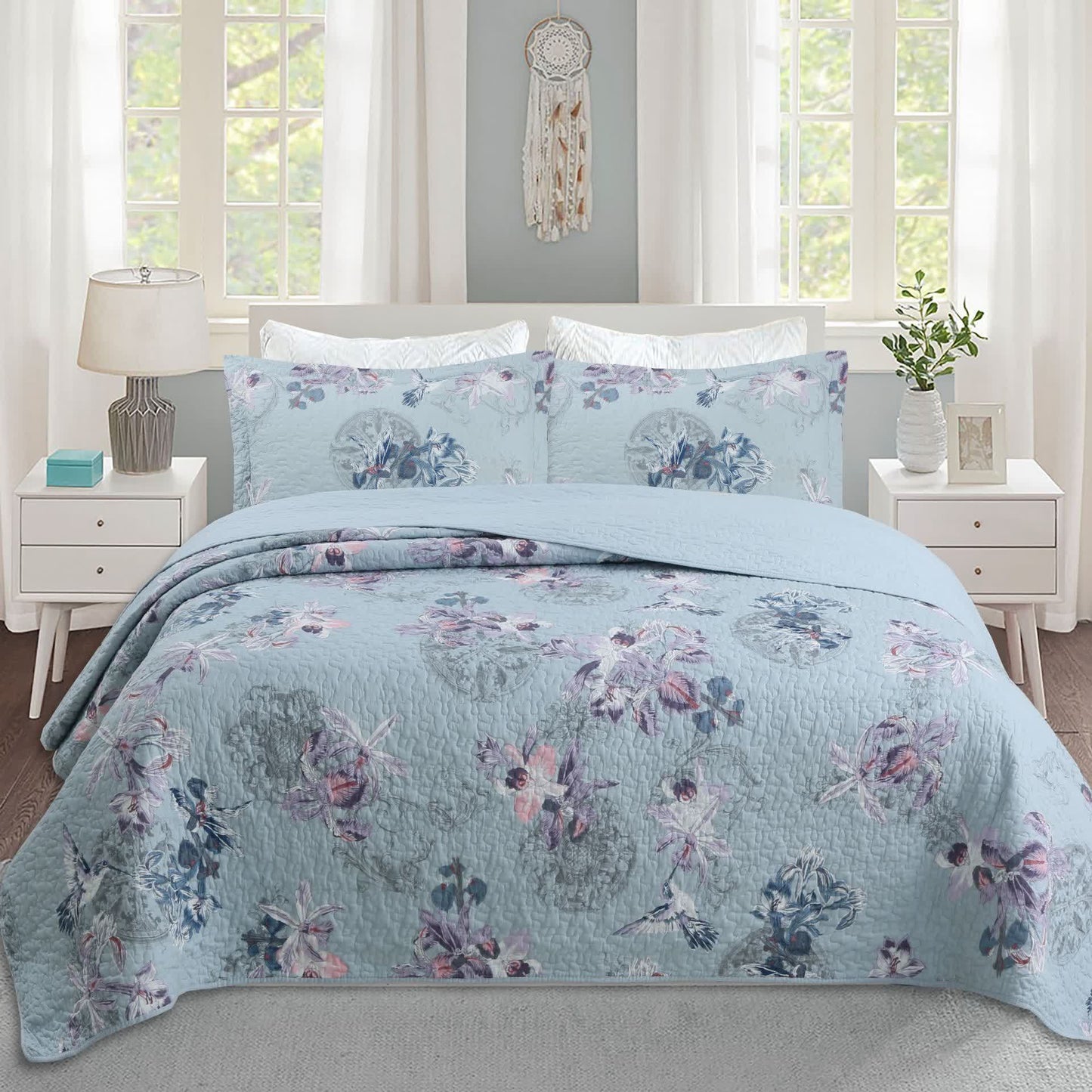 Couette élégante en coton doux avec motif floral