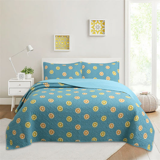 Couette en coton avec imprimé citron frais
