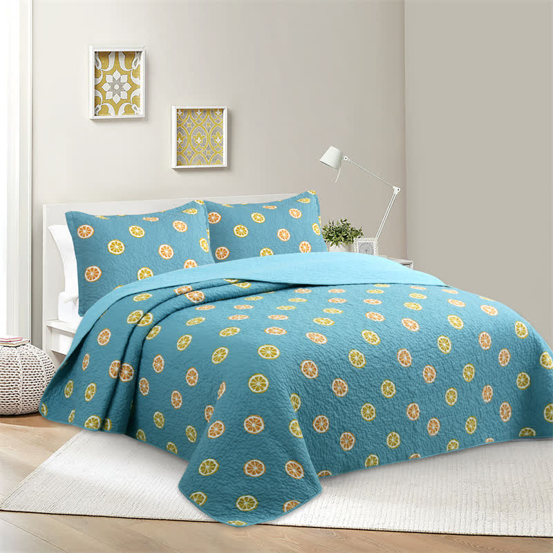 Couette en coton avec imprimé citron frais