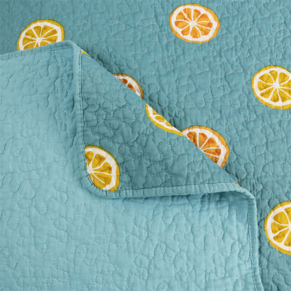 Couette en coton avec imprimé citron frais
