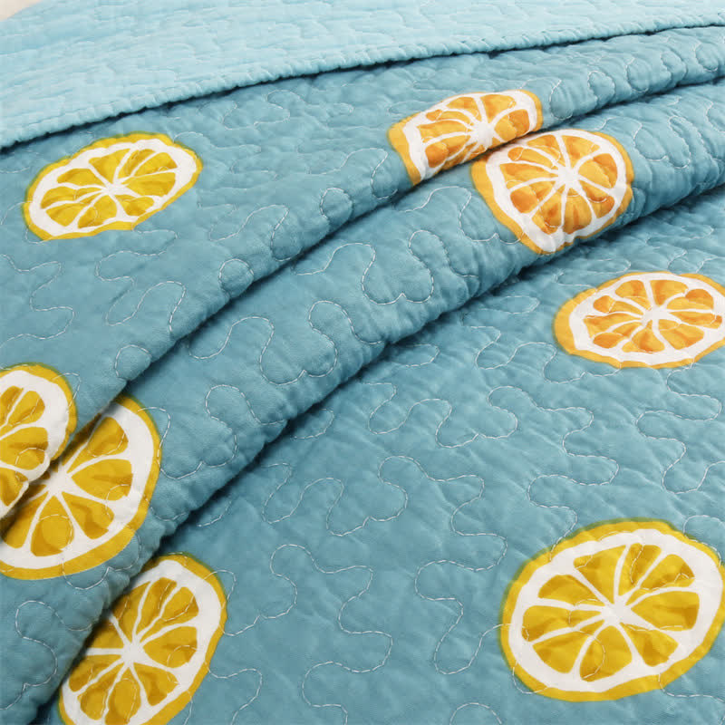 Couette en coton avec imprimé citron frais