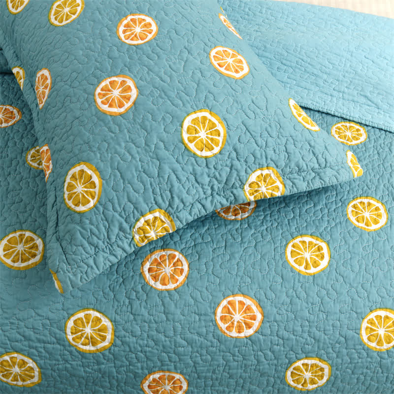 Couette en coton avec imprimé citron frais